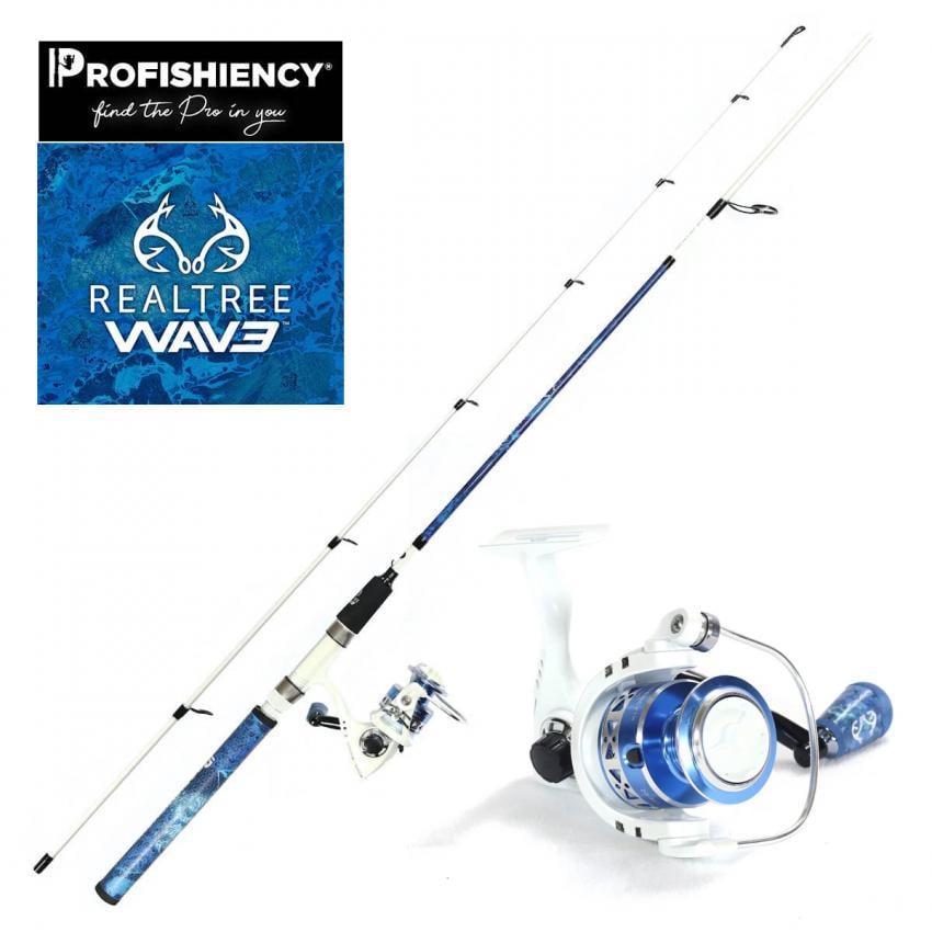6’8″ RealTree Wave True Blue Camo Spinning Combo