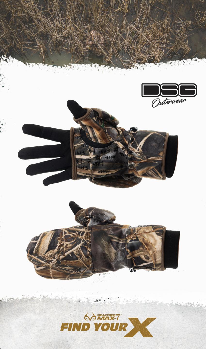 DSG D-Tech Hunting Liner Camo Gloves in Realtree Max-7