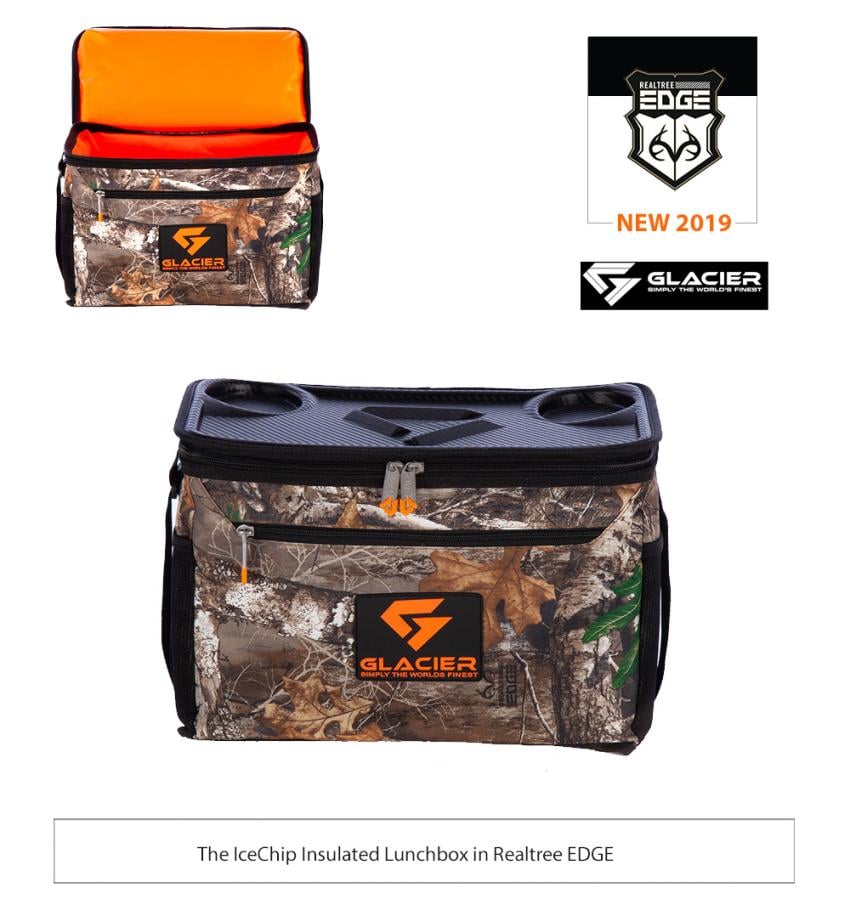 Glacier Cooler Realtree EDGE 2019 -  IceCube Insulated Lunchbox in Realtree EDGE and Realtree Fishing Blue 