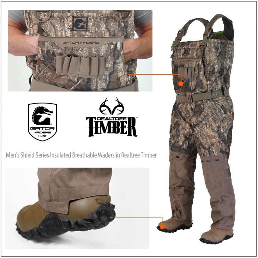 Men's Shield Series Insulated Breathable Waders in Realtree Timber