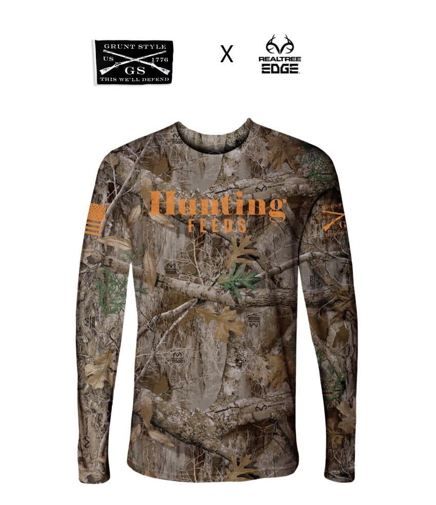 Grunt Style Realtree EDGE Camo "Hunting Feeds" Long Sleeve Camo Shirt 