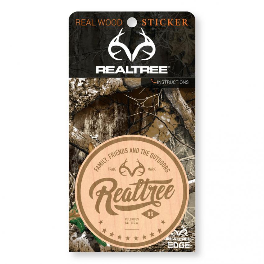 realtreelife wooden logo sticker | Realtree B2B