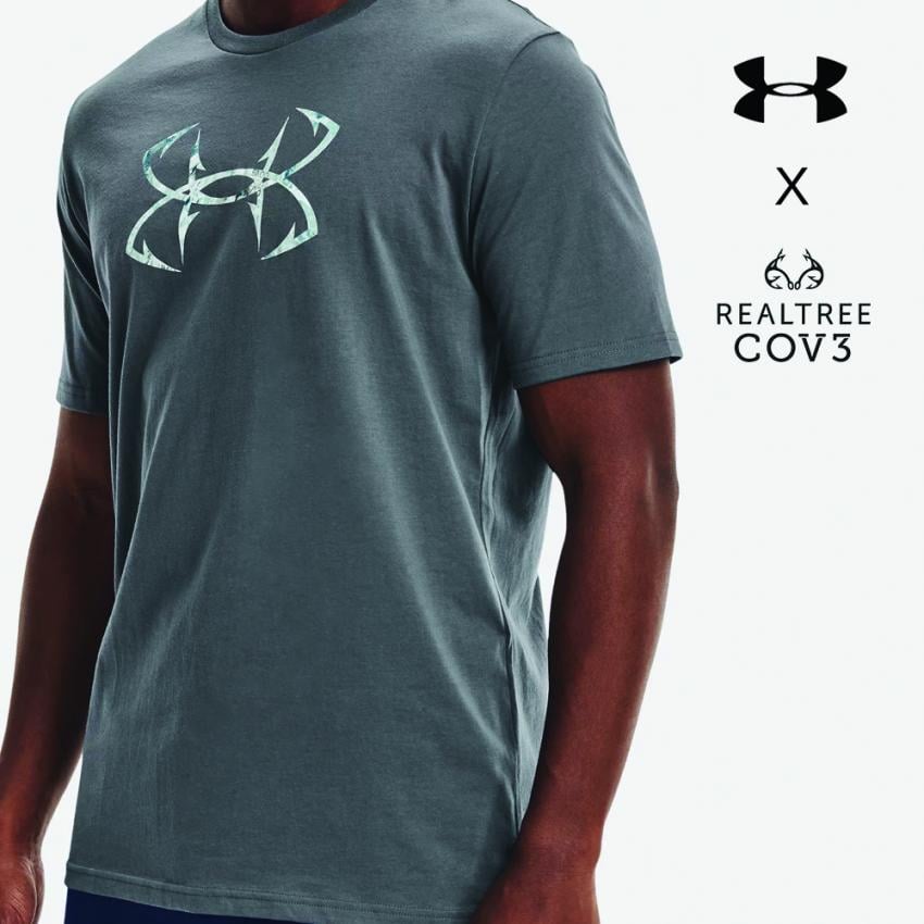 Men's UA Fish Hook Logo T-Shirt in Realtree Cov3 fishing