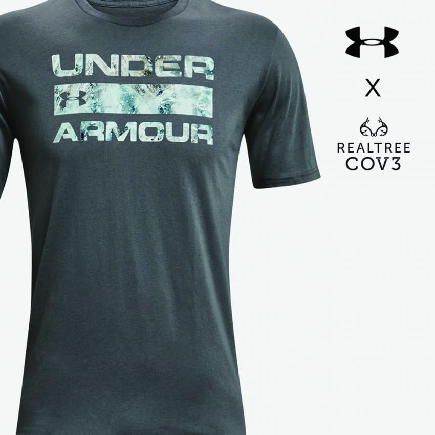 Men's UA Stacked Logo T-Shirt in Realtree Cov3 Fishing