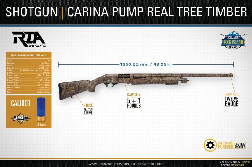 CARINA Bronze Pump Real Tree MAX-5 12GA 5rd