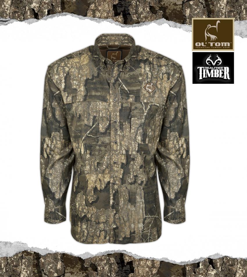 Ol' Tom Mesh Back Flyweight Shirt with Spine Pad in Realtree Timber Camo