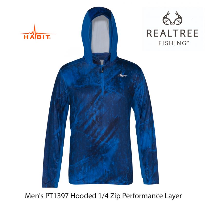 Realtree Fishing Mens Performance Fleece Zip Blue 2019