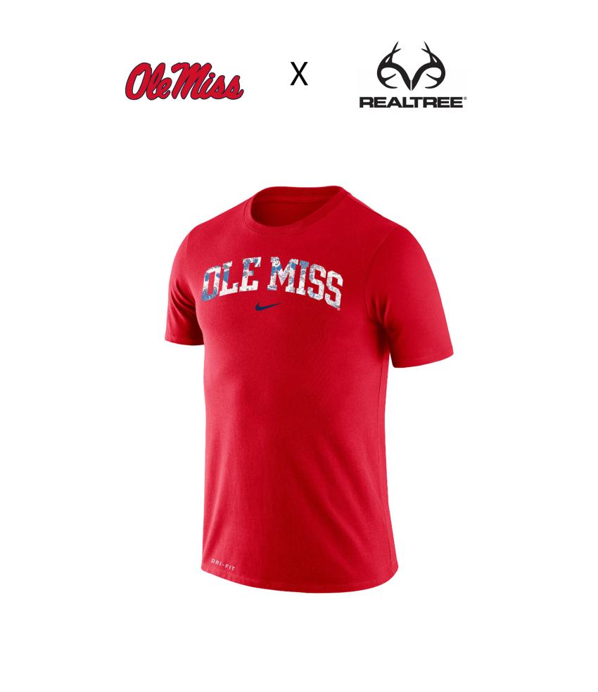 Ole Miss Rebels X Realtree WAV3 Pattern Nike Legend Short Sleeve T-Shirt Red