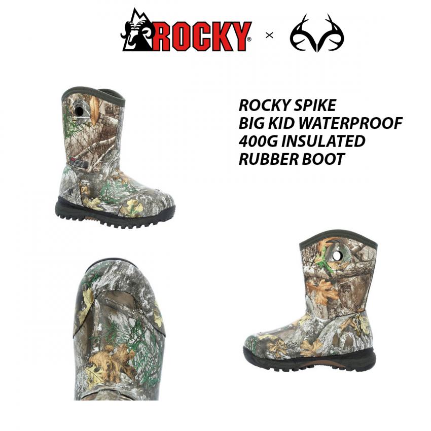Rocky Spike Waterproof Rubber Big Kids boot