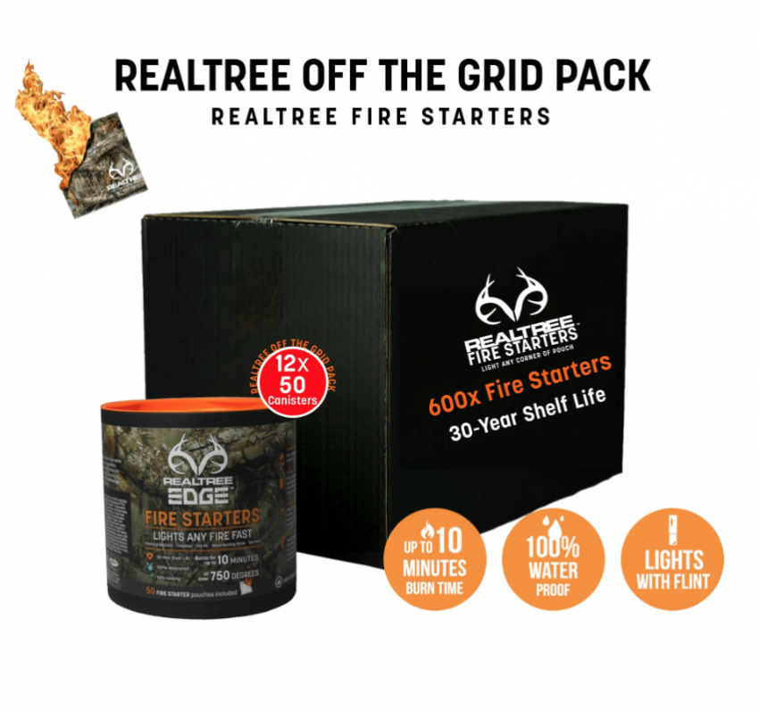 Realtree Fire Starters Off The Grid Pack (600 Realtree Fire Starters) 
