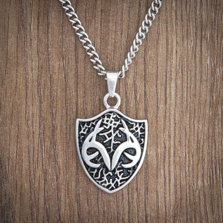  Men's Stainless-Steel Necklace with Realtree Shield Pendant