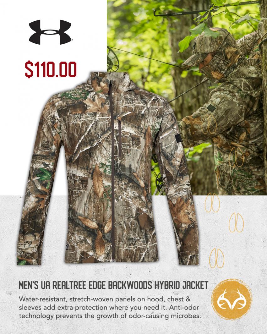 The Men’s UA Backwoods Hybrid Jacket in Realtree EDGE camo