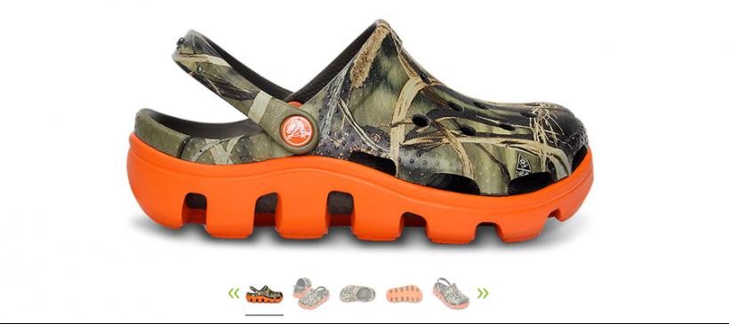 orange camo crocs
